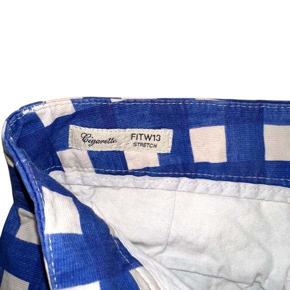 Weekend MaxMara Cigarette FITW13 Gingham Blue and White Checkered Pants US 4 - Picture 5 of 10
